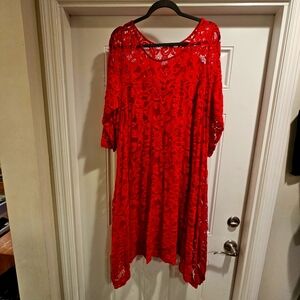 Red lace dress